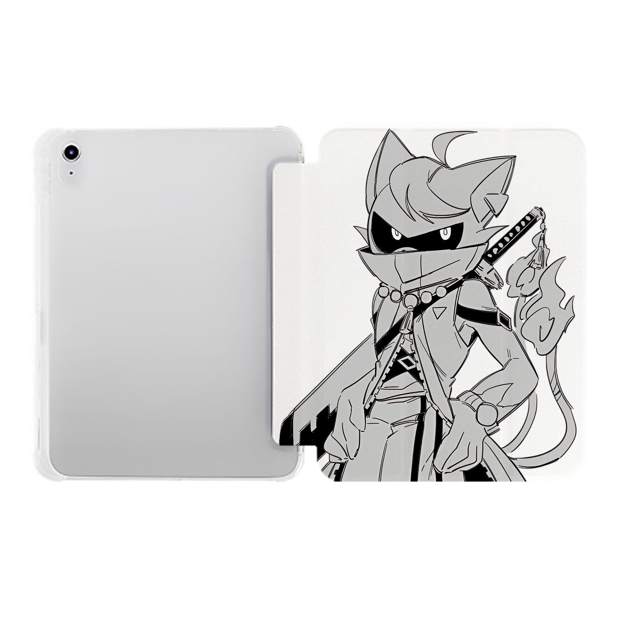 （画像用） 妖怪ウォッチ Yo-kai Watch IPad ケース ペン収納付き 三つ折りスタンド PUレザー×シリコン 対応機種9.5/10.5/10.9インチ